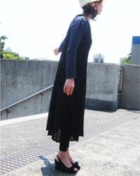 019　EBONY BLACK GATHERED DRESS