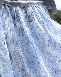 030　NEBULA GATHERED MAXI SKIRT