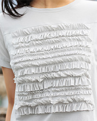 041　SQUARE FRILLED DECORATION T-SHIRT #1