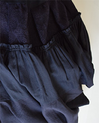 042　MIXED NAVY GATHER TERIED SKIRT