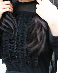 048　LONG SLEEVES TRANSPARENT DECORATION T-SHIRT #3