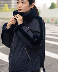 072　 FUR TRIMING BONBER  JACKET